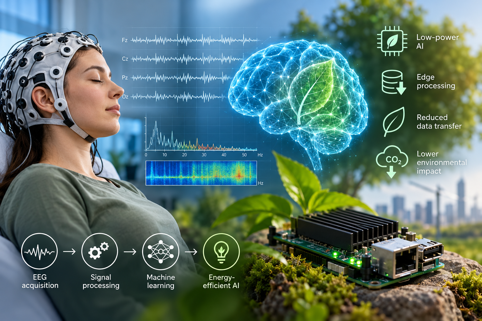 Small Signals, Small Models, Small Devices: A Green AI Perspective on Embedded Biosignal Processing
